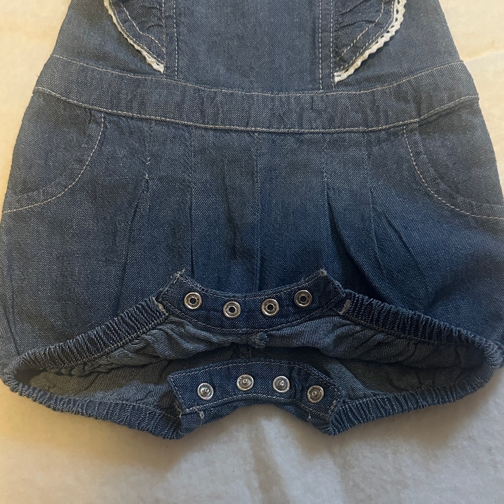 Calvin Klein Navy Ruffle Romper, Size 0-3m - Picture 3 of 6